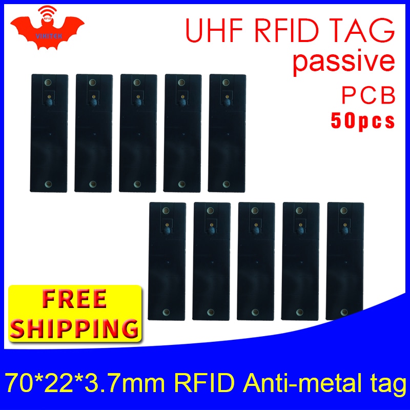 UHF RFID anti-metal ± 915m 868m 50pcs     ڻ 70*22*3.7mm 簢 PCB  RFID ±